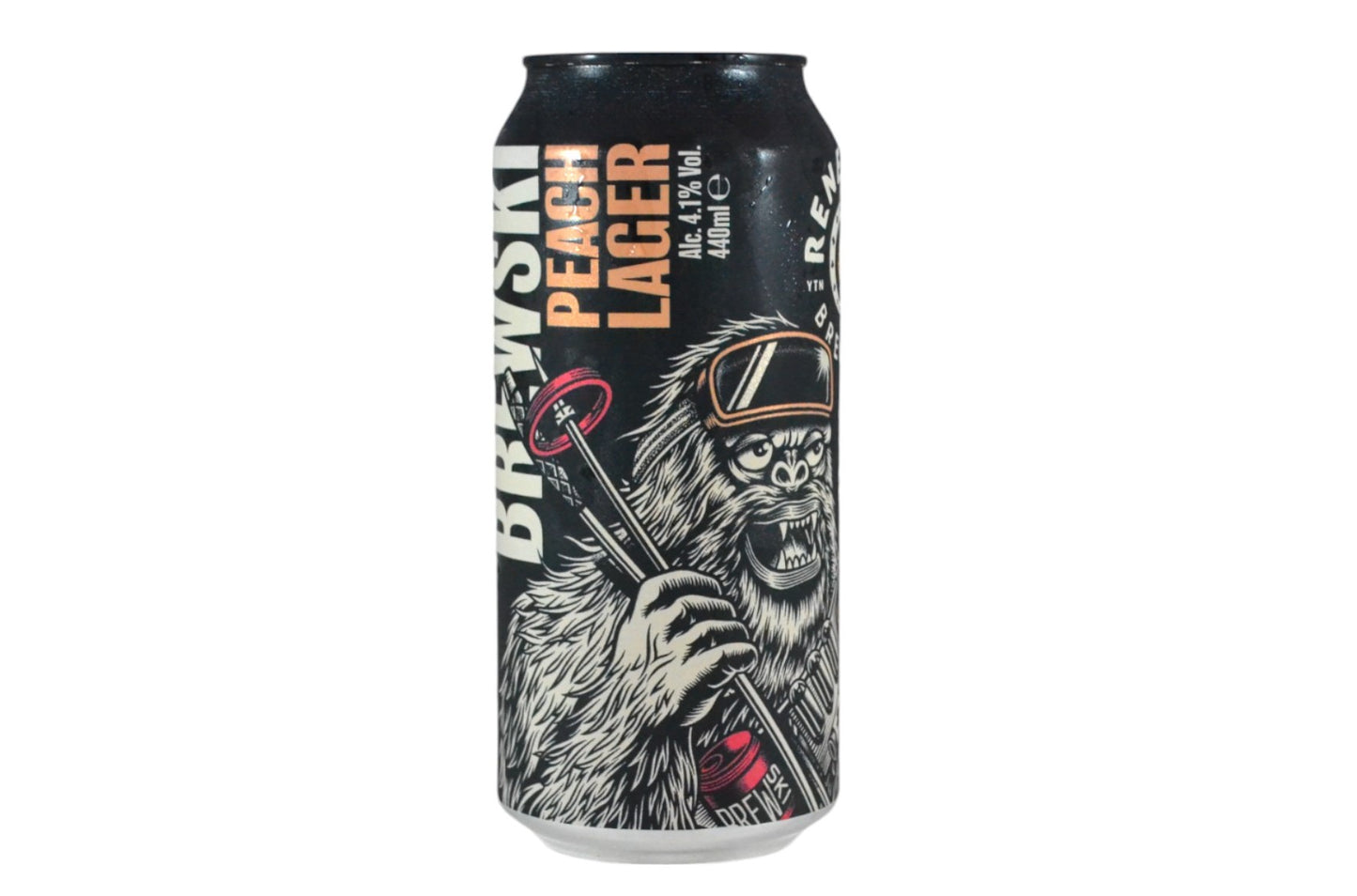 Brewski Peach Lager Renegade Brewery 440ml (4.1%ABV)