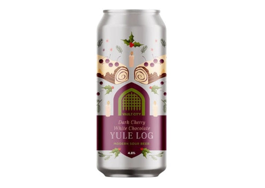 Dark Cherry White Chocolate Yule Log Vault City Brewing 440ml (4.8%ABV)